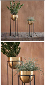 Royal Gold Bowl Plant Stand